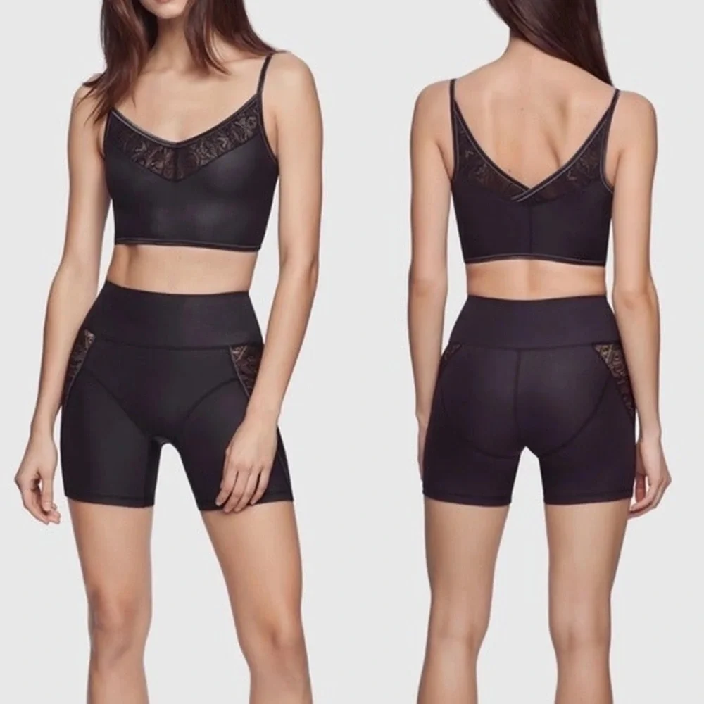 NWT Kiki De Montparnasse Athleisure Lace Inset‎ Biker Shorts